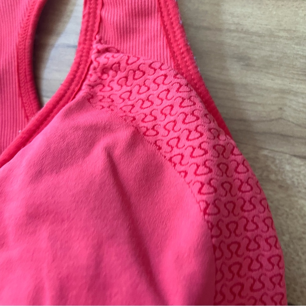 RARE Lululemon Athletica Run Heartbeat Coral‎ Pink Athletic Tank Top 4 - Picture 12 of 13